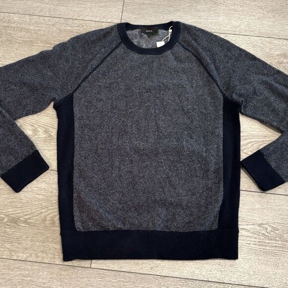 Vince Birdseye Crewneck Wool & Cashmere Sweater Mens Small Casual Soft Comfy NWT - Picture 5 of 12